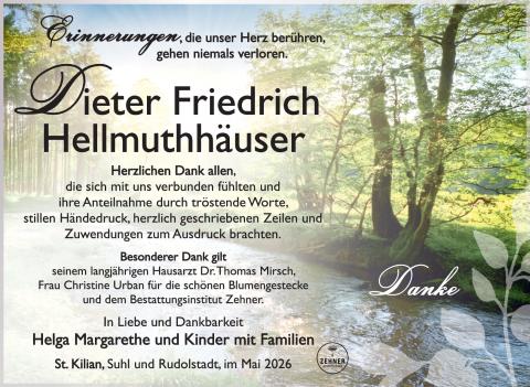 Danksagung Dieter Hellmuthhäuser