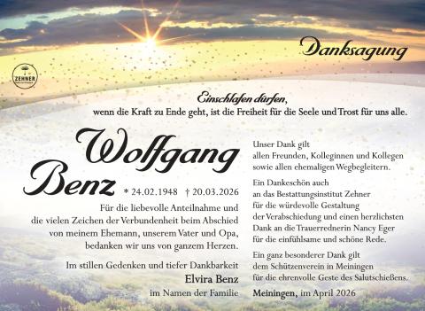 Danksagung Wolfgang Benz