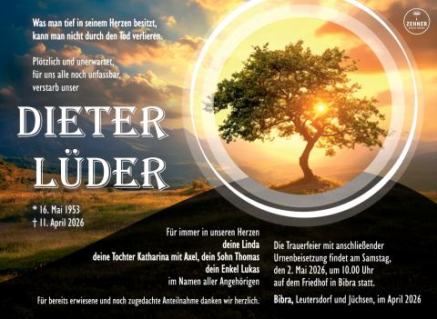 Traueranzeige Dieter Lüder