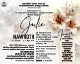 Traueranzeige Julia Nawroth