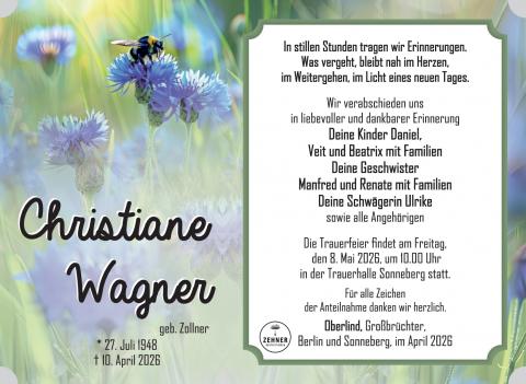 Traueranzeige Christiane Wagner