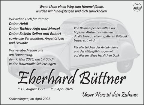 Traueranzeige Eberhard Büttner