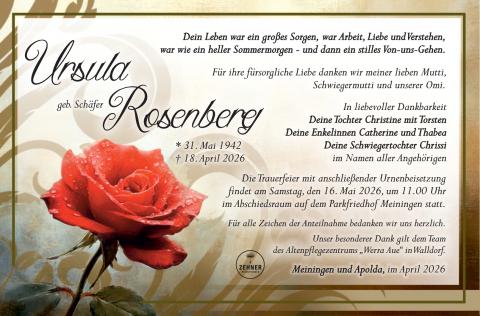 Traueranzeige Ursula Rosenberg