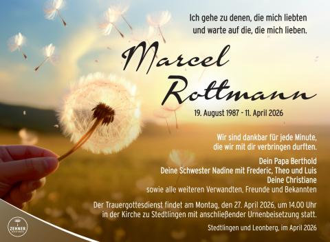 Traueranzeige Marcel Rottmann