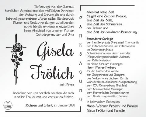 Danksagung Gisela Frölich