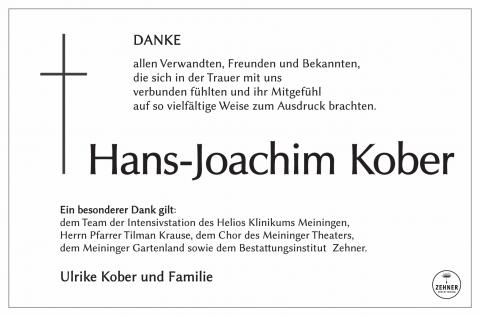 Danksagung Hans-Joachim Kober