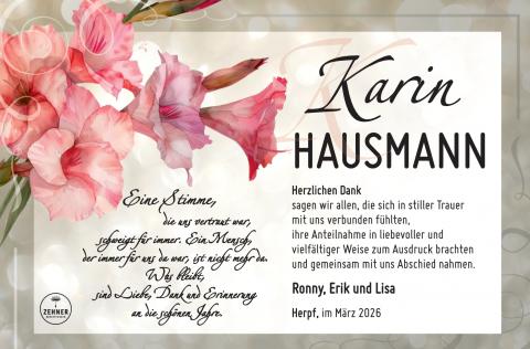 Danksagung Karin Hausmann