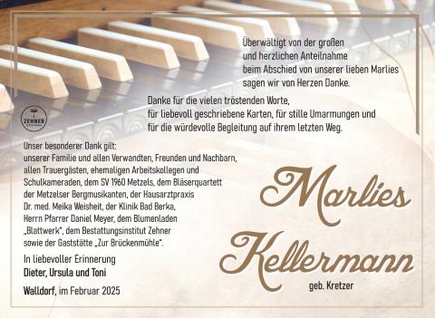 Danksagung Marlies Kellermann