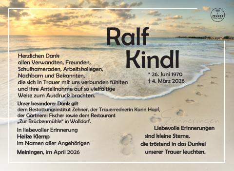 Traueranzeige Ralf Kindl