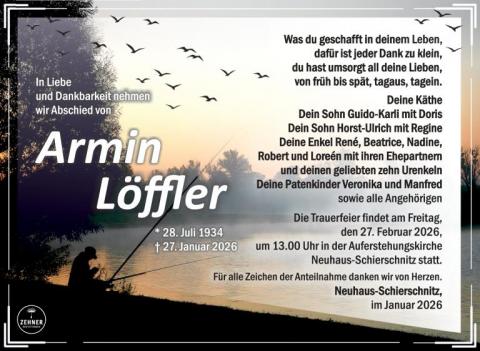 Traueranzeige Armin Löffler