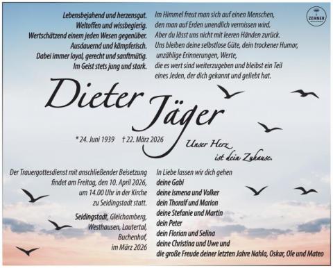 Traueranzeige Dieter Jäger