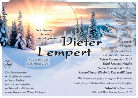 Traueranzeige Dieter Lempert
