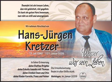 Traueranzeige Hans-Jürgen Kretzer