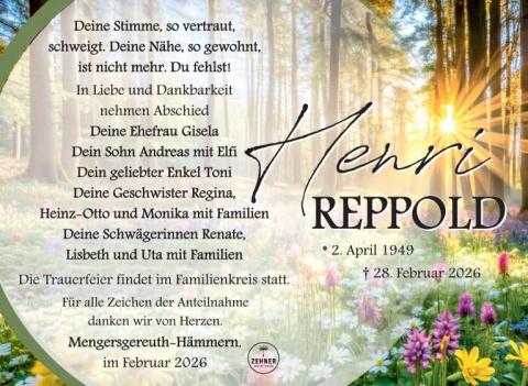 Traueranzeige Henri Reppold