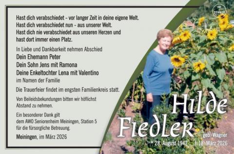Traueranzeige Hilde Fiedler