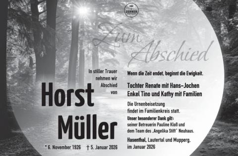 Traueranzeige Horst Müller