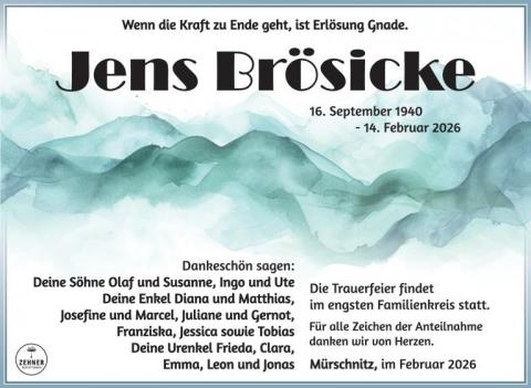 Traueranzeige Jens Brösicke