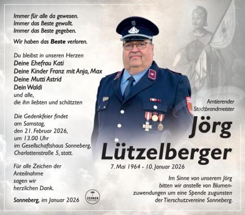 Traueranzeige Jörg Lützelberger