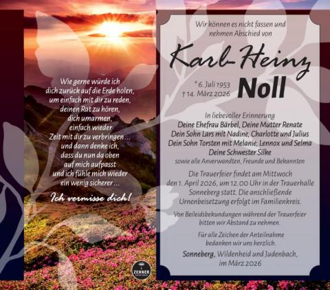 Traueranzeige Karl-Heinz Noll