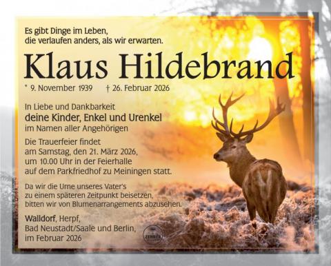 Traueranzeige Klaus Hildebrand