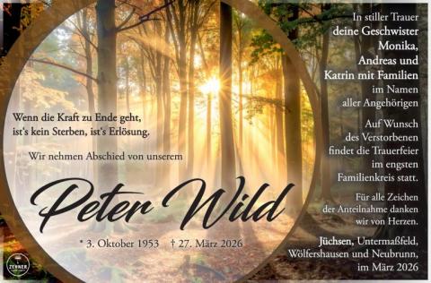 Traueranzeige Peter Wild