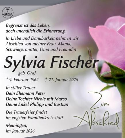 Traueranzeige Sylvia Fischer