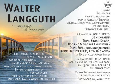 Traueranzeige Walter Langguth