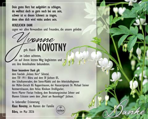 Danksagung Yvonne Novotny