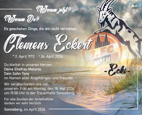 Traueranzeige Clemens Eckert