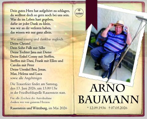 Traueranzeige Arno Baumann