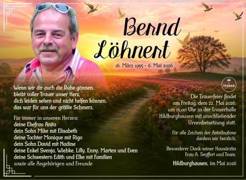 Traueranzeige Bernd Löhnert