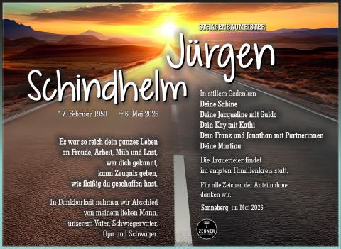 Traueranzeige Jürgen Schindhelm