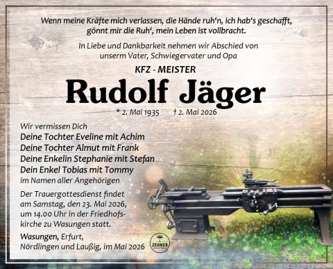 Traueranzeige Rudolf Jäger