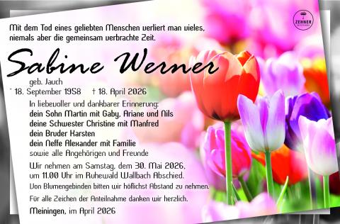 Traueranzeige Sabine Werner