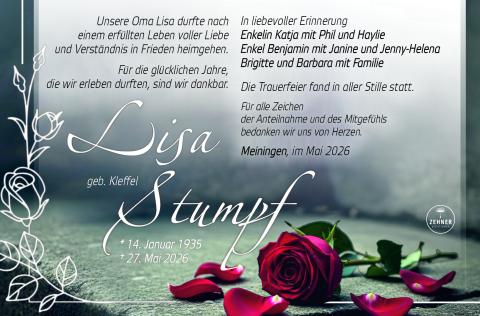 Traueranzeige Lisa Stumpf