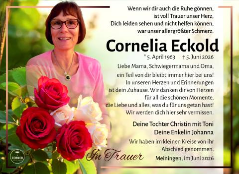Traueranzeige Cornelia Eckold