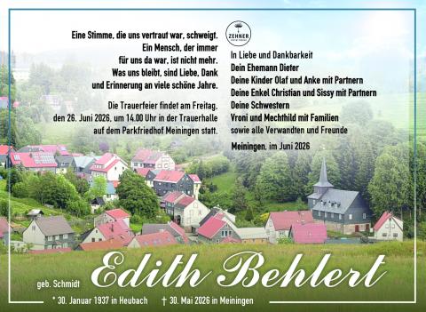 Traueranzeige_Edith Behlert