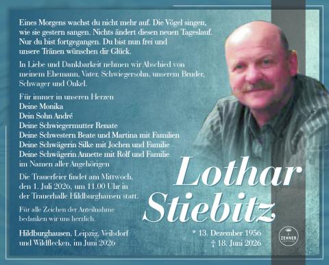 Traueranzeige Lothar Stiebitz