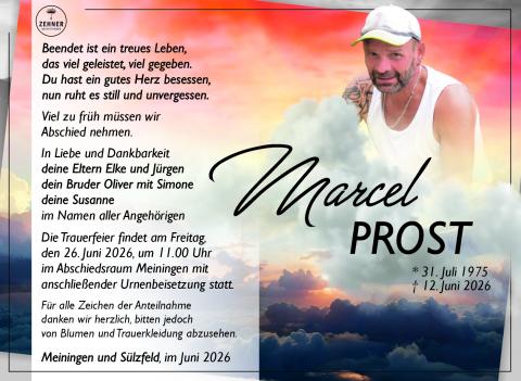 Traueranzeige Marcel Prost
