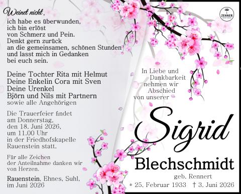 Traueranzeige_Sigrid Blechschmidt