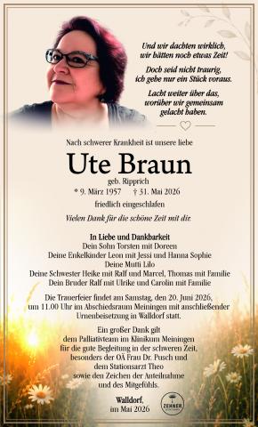 Traueranzeige_Ute Braun