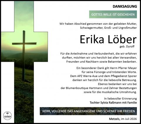Danksagung Erika Löber