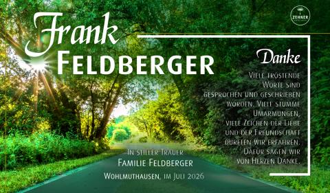 Danksagung Frank Feldberger