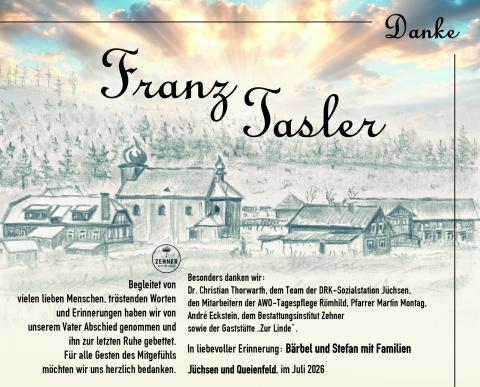 Danksagung Franz Tasler