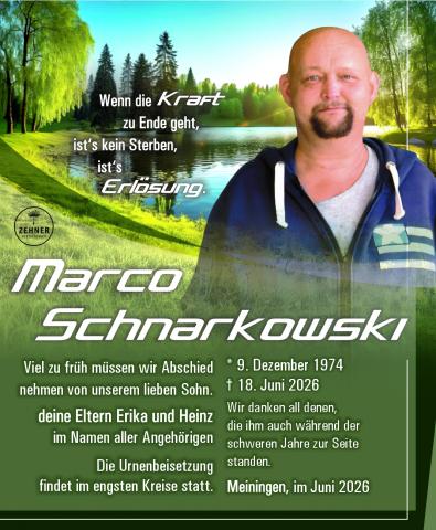 Traueranzeige Marco Schnarkowski