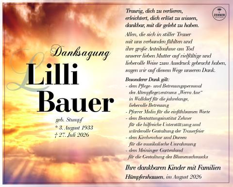 Danksagung Lilli Bauer