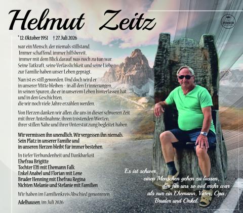 Traueranzeige_Helmut Zeitz
