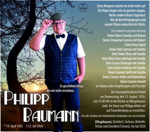 Traueranzeige Philipp Baumann