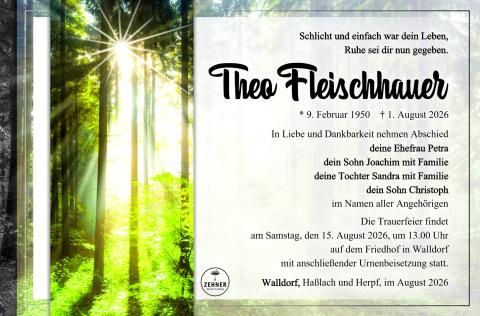 Traueranzeige Theo Fleischhauer