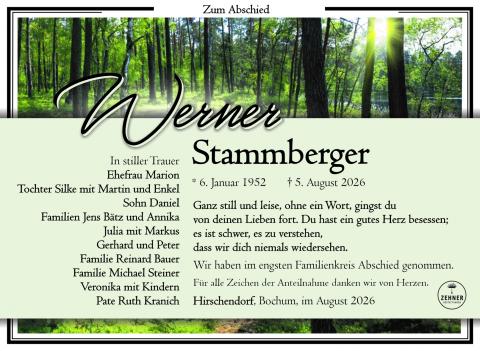 Traueranzeige Werner Stammberger